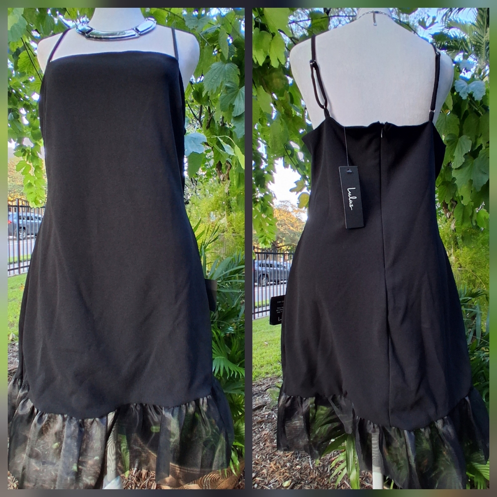 🔥NWT Lulu's Sexy Mini Dress ~ Sheer Hem Size XL & FREE GIFT